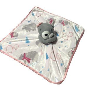 NoJo Lovey Polar Bear Security Blanket Plush Soft Satin Trim
